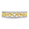 10kt Yellow Gold Womens Round Diamond Chain Link Fashion Band Ring 1/6 Cttw