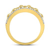 10kt Yellow Gold Womens Round Diamond Chain Link Fashion Band Ring 1/6 Cttw