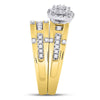 14kt Yellow Gold His Hers Round Diamond Solitaire Matching Wedding Set 3/4 Cttw