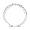 10kt White Gold Womens Round Diamond Single Row Band Ring 1/2 Cttw