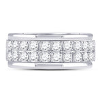 10kt White Gold Womens Round Diamond Double Row Band Ring 1 Cttw