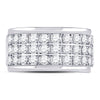 10kt White Gold Womens Round Diamond Triple Row Band Ring 1-1/2 Cttw