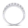 10kt White Gold Womens Round Diamond Triple Row Band Ring 1-1/2 Cttw