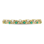 10kt Yellow Gold Womens Round Emerald Diamond Eternity Stackable Band Ring 1/4 Cttw