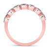 10kt Rose Gold Womens Round Ruby Halo Stackable Band Ring 1/2 Cttw