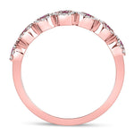 10kt Rose Gold Womens Round Ruby Halo Stackable Band Ring 1/2 Cttw