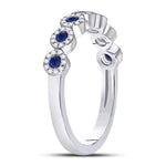 10kt White Gold Womens Round Blue Sapphire Stackable Band Ring 1/2 Cttw