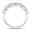 10kt White Gold Womens Round Emerald Circle Stackable Band Ring 1/2 Cttw