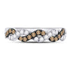 10kt White Gold Womens Round Brown Diamond Braided Band Ring 1/2 Cttw