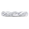 10kt White Gold Womens Round Diamond Fashion Braid Band Ring 1/10 Cttw