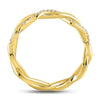 10kt Yellow Gold Womens Round Diamond Fashion Braided Band Ring 1/10 Cttw