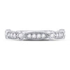 10kt White Gold Womens Round Diamond Milgrain Pinched Band Ring 1/4 Cttw