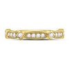 10kt Yellow Gold Womens Round Diamond Milgrain Pinched Band Ring 1/4 Cttw