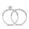 10kt White Gold Round Diamond Stackable Bridal Wedding Ring Band Set 1/3 Cttw