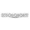 10kt White Gold Womens Round Diamond Stackable Band Ring 1/10 Cttw