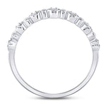 10kt White Gold Womens Round Diamond Stackable Band Ring 1/10 Cttw