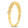 10kt Yellow Gold Womens Round Diamond Stackable Band Ring 1/10 Cttw