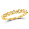 10kt Yellow Gold Womens Round Diamond Stackable Band Ring 1/10 Cttw