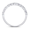 10kt White Gold Womens Round Diamond Stackable Band Ring 1/6 Cttw