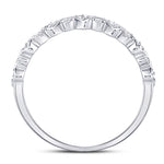 10kt White Gold Womens Round Diamond Stackable Band Ring 1/6 Cttw