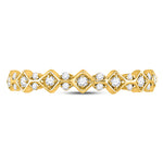 10kt Yellow Gold Womens Round Diamond Stackable Band Ring 1/6 Cttw