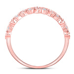 10kt Rose Gold Womens Round Diamond Stackable Band Ring 1/6 Cttw