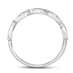 10kt White Gold Womens Round Diamond Stackable Band Ring 1/8 Cttw