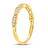 10kt Yellow Gold Womens Round Diamond Stackable Band Ring 1/8 Cttw