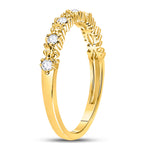 10kt Yellow Gold Womens Round Diamond Stackable Band Ring 1/6 Cttw