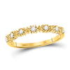 10kt Yellow Gold Womens Round Diamond Stackable Band Ring 1/6 Cttw