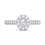 14kt White Gold Oval Diamond Solitaire Bridal Wedding Engagement Ring 1/5 Cttw