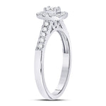 14kt White Gold Oval Diamond Solitaire Bridal Wedding Engagement Ring 1/5 Cttw