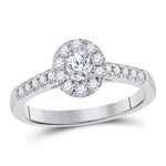 14kt White Gold Oval Diamond Solitaire Bridal Wedding Engagement Ring 1/5 Cttw