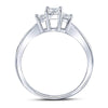 14kt White Gold Princess Diamond 3-stone Bridal Wedding Engagement Ring 1/2 Cttw