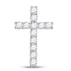 10kt White Gold Womens Round Diamond Religious Cross Pendant 1/5 Cttw