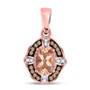 10kt Rose Gold Womens Oval Morganite Fashion Solitaire Pendant 1 Cttw