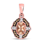 10kt Rose Gold Womens Oval Morganite Fashion Solitaire Pendant 1 Cttw