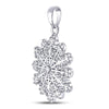 Sterling Silver Womens Round Diamond Snowflake Fashion Pendant .01 Cttw