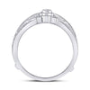 14kt White Gold Womens Round Diamond Wrap Ring Guard Enhancer 1/3 Cttw