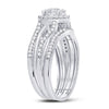 10kt White Gold Round Diamond Bridal Wedding Ring Band Set 1/2 Cttw