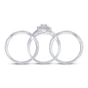 14kt White Gold Round Diamond Bridal Wedding Ring Band Set 7/8 Cttw