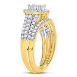 14kt Yellow Gold Round Diamond Bridal Wedding Ring Band Set 1 Cttw