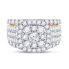 14kt Yellow Gold Round Diamond Bridal Wedding Ring Band Set 3-3/4 Cttw