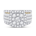 14kt Yellow Gold Round Diamond Bridal Wedding Ring Band Set 3-3/4 Cttw