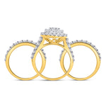 14kt Yellow Gold Round Diamond Bridal Wedding Ring Band Set 3-3/4 Cttw