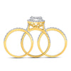 14kt Yellow Gold Round Diamond Bridal Wedding Ring Band Set 2 Cttw