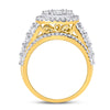 14kt Yellow Gold Round Diamond Cluster Bridal Wedding Engagement Ring 2 Cttw