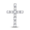 14kt White Gold Womens Round Diamond Religious Cross Pendant 1/4 Cttw