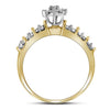 10kt Yellow Gold Womens Round Diamond Marquise-shape Cluster Ring 1/2 Cttw