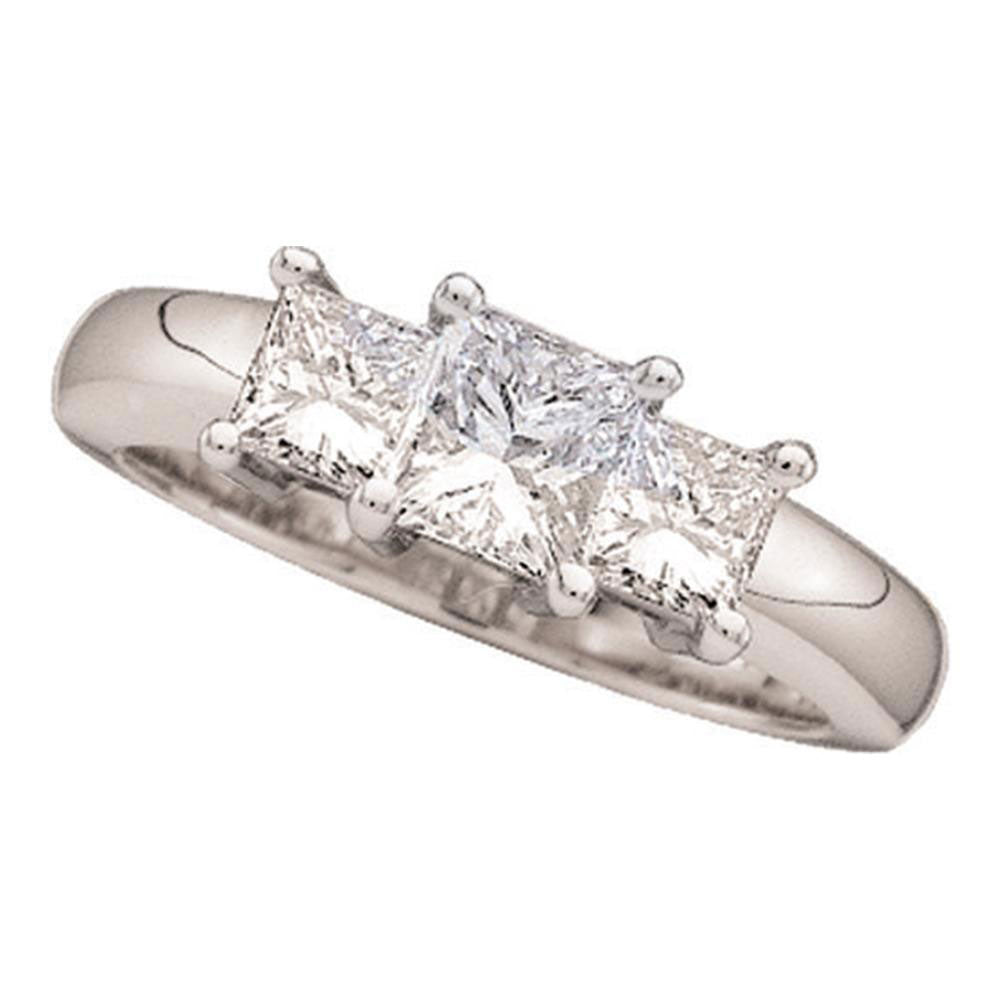 14kt White Gold Princess Diamond 3-stone Bridal Wedding Engagement Ring 1/4 Cttw